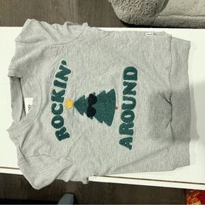 Little Sleepies Gray Sweatshirt with Festive Tree Design